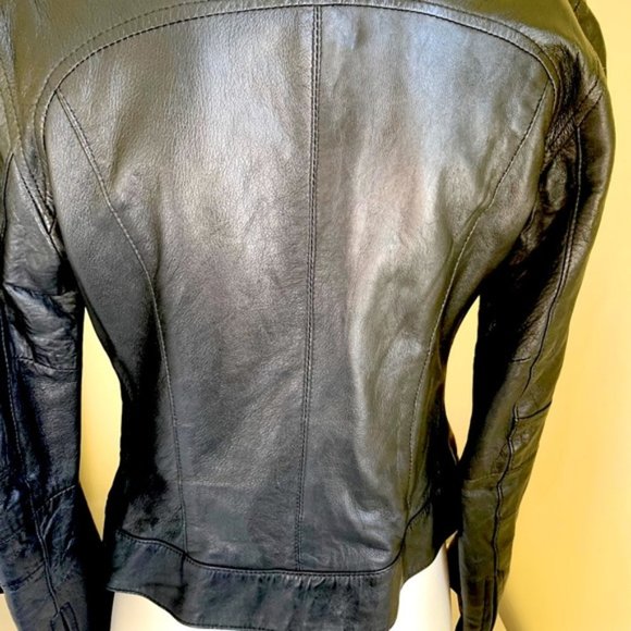 Real leather moto jacket - Picture 4 of 9